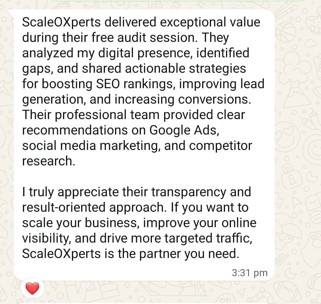 Customer WhatsApp Review 5